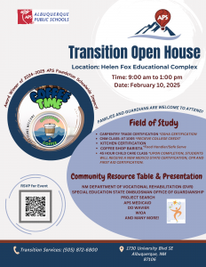 Flyer for Transition Fair Open House